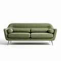 Green fabric sofa with stainless steel legs 210 x 90 x 85cm for living room