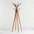Wooden coat rack with stainless steel accents 90 x 40 x 40cm