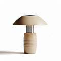 Solar-powered LED table lamp in beige with a sleek modern design 20 x 20 x 30cm