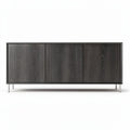 Dark wood sideboard cabinet with sliding doors 150 x 40 x 70cm