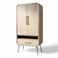Wooden wardrobe with metal legs and storage drawer 180 x 90 x 40cm