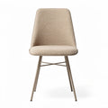 Upholstered dining chair in beige fabric with metal legs 45 x 45 x 90cm