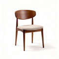 Wooden dining chair with fabric cushion beige color dimensions 45 x 45 x 80cm