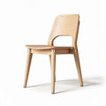 Wooden dining chair with curved backrest natural finish 45 x 45 x 80cm