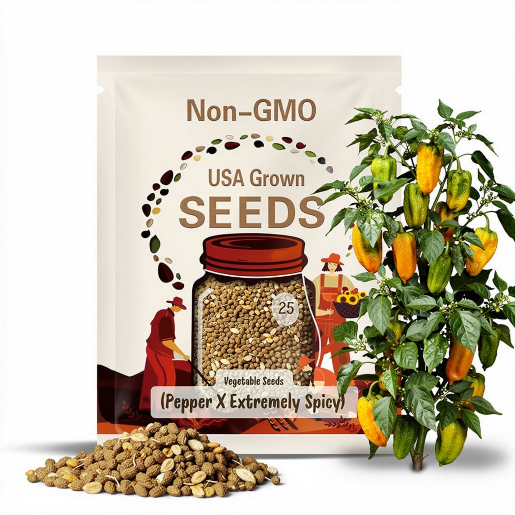 25 Pepper X Seeds, Extremely Hot Chili, Super Spicy Vegetable Seeds, USA Garden Planting, Balcony Pot,  perfect for spice lovers