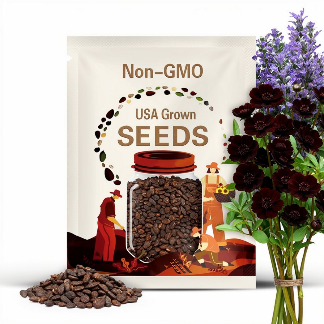 200 Chocolate Cosmos Seeds: Dark Maroon Cocoa Fragrance, Pollinator Garden